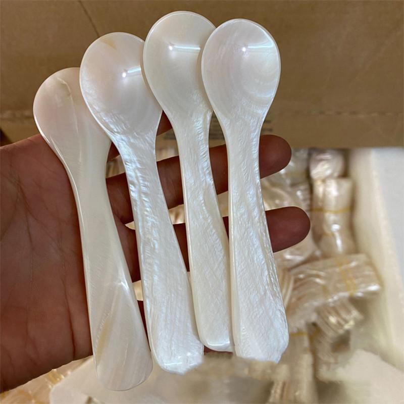Kitchen Tool 9-13CM Natural Shell Ice Spoon Cream Coffee Caviar Spoon Mother of Pearl Seashells Stirring Spoons Teaspoon Crafts4