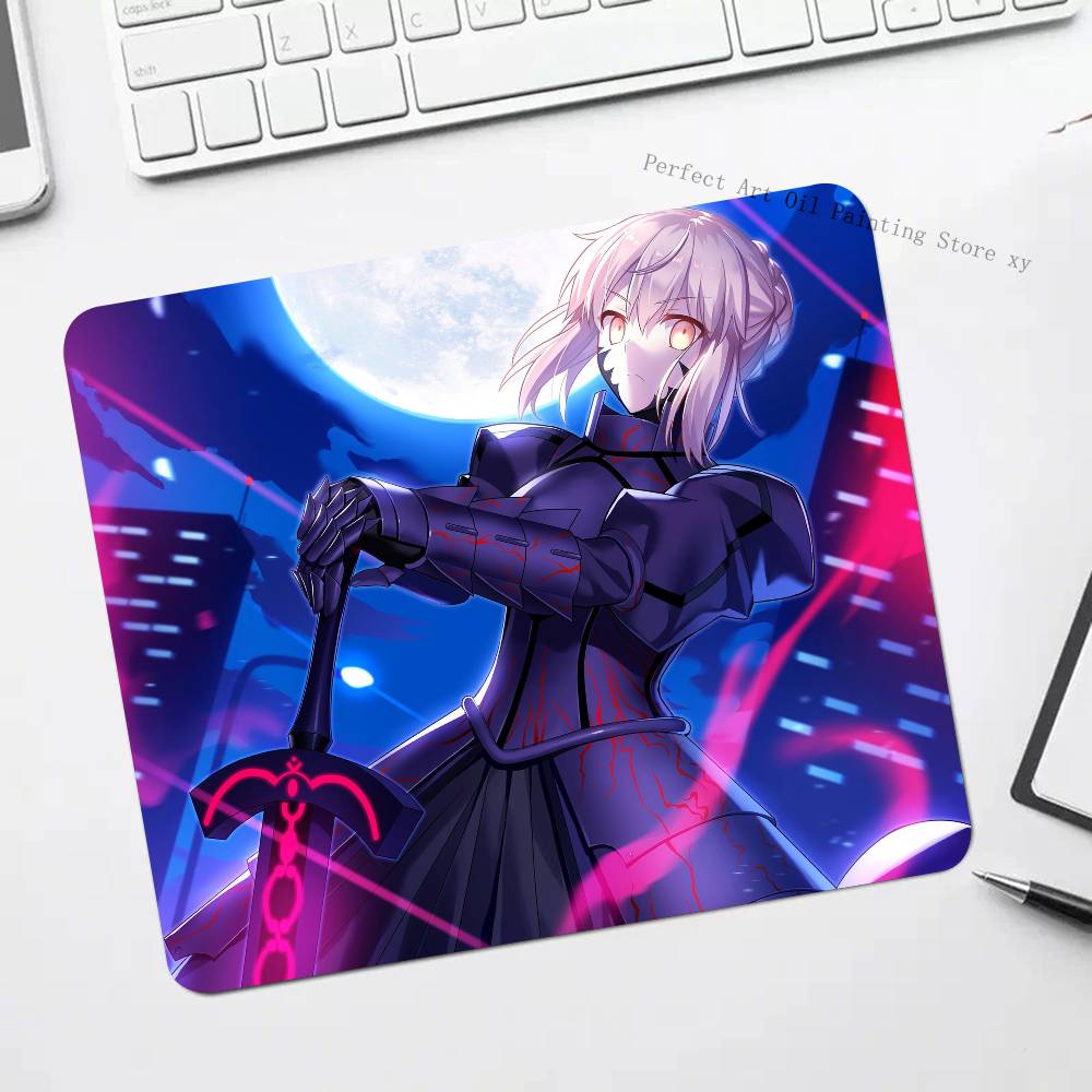 Tappetino Mouse Gioco Fate Stay Night Saber Bordo Piccolo Lock Mouse Pad Per Giocatori Tappetino Scrivania Computer Rettangolare Gomma Antiscivolo