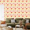 Wallpaper Flowers Cream and Coral for Living Room and Bedroom 50x1000