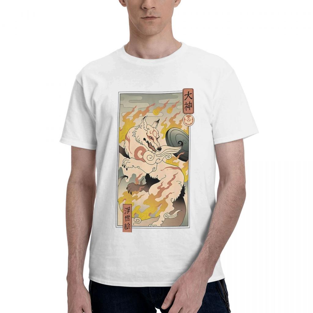 Okami Wolf Of Japan 100 Cotton Casual Breathable Confortable Cute Funny Mens TShirts Funny Gift