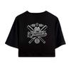 Summer Fashion Women's Sexy Icrimax Letter Print Short Sleeve Crop Top Funny Tee Shirts Hipster O-neck Cool Tops