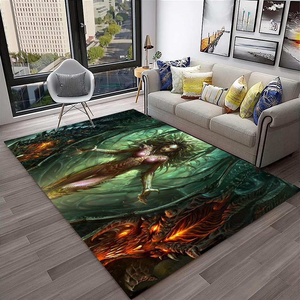 3D Retro Spiel StarCraft Gamer Teppich Teppich für Zuhause Wohnzimmer Schlafzimmer Sofa Fußmatte Dekor, Kinder Spielbereich Teppich Rutschfeste Bodenmatte