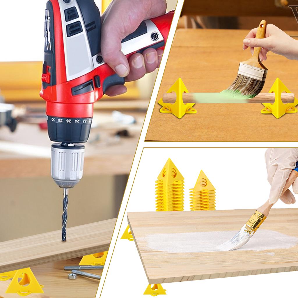 50Pcs Pyramid Paint Stands Mini Triangle Stands Triangle Paint Pads Feet Woodworking Tool for Canvas Cabinet Doors Painting Pad