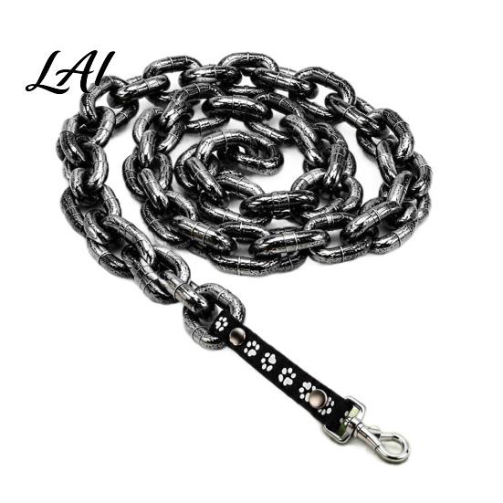 Small Pet Training Lead Big Chain Dog Leash Oversized Faux Metal Plastic Lightweight Birthday Gift for Owners Walking with Handle Puppies Cats