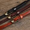 1.5Cm Wide Decorative Women'S Thin Belt Shoe Type Copper Buckle With Coat Women'S Pure Cowhide Retro Fashion Trend Narrow Belt