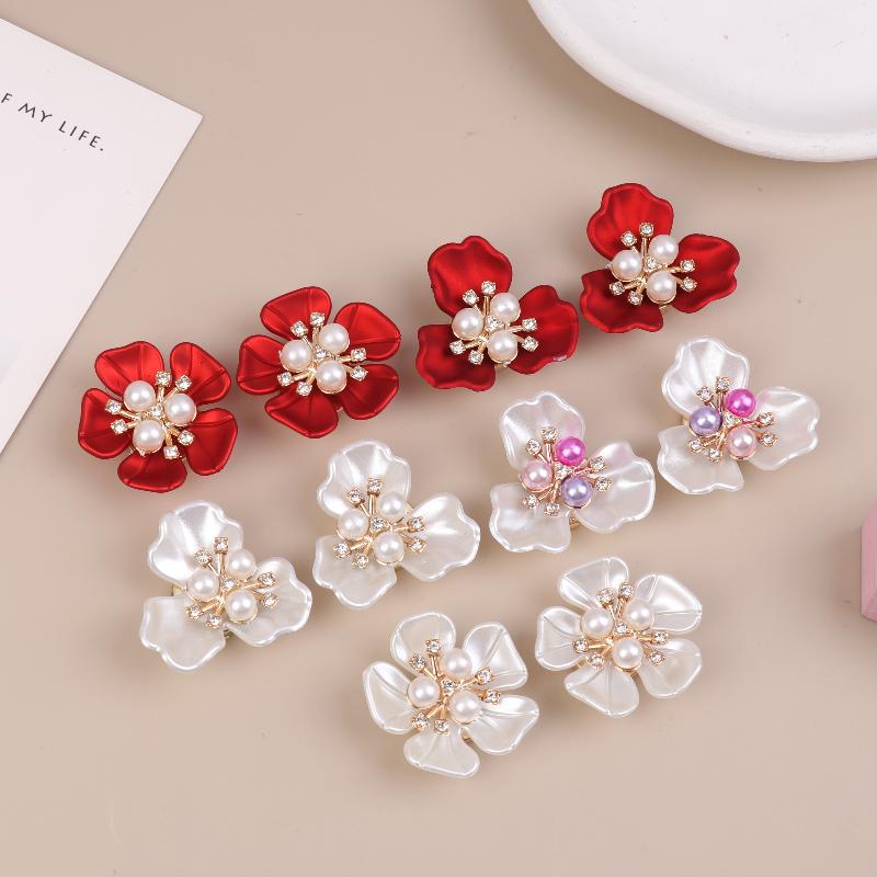 2pcs Shirt Button Covers Floral Buttons Seamless Sewing Clip Decorative Shirts Dresses Fashion Button Clips Clothing Accessory