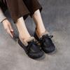 New Thick-soled Casual Leather Retro Flat Cotton Shoes with Added Insulation