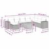 VidaXL Garden Lounge Set 9 Pcs with Grey Cushions Wicker 3325890