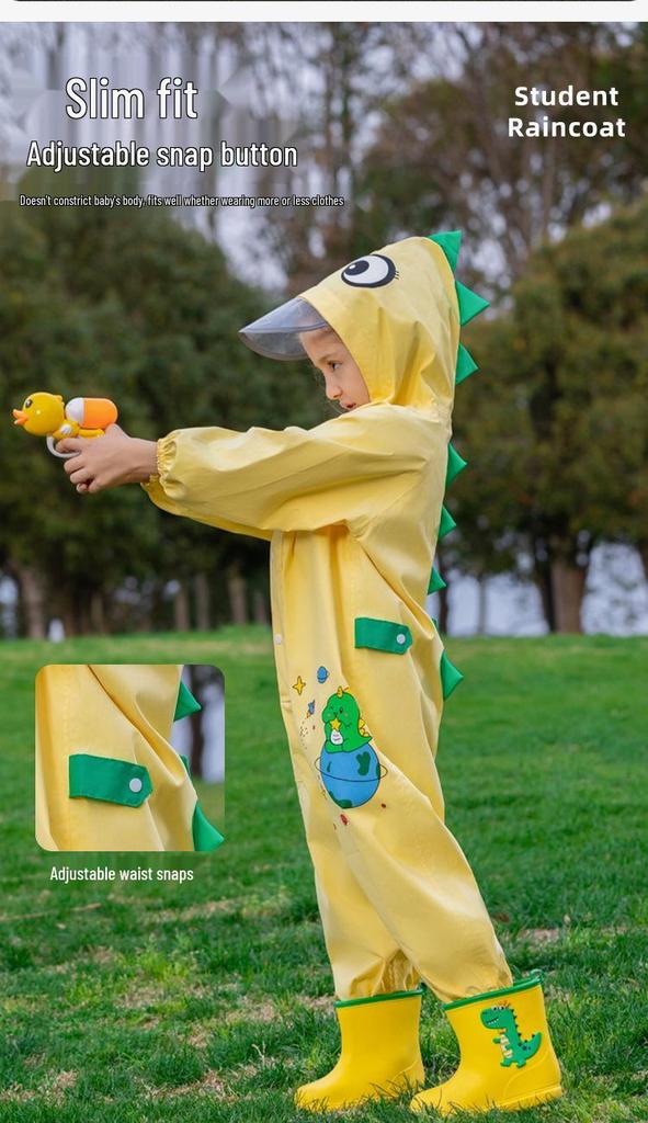 Children's Cartoon Rain Poncho for School with Backpack Space - Boys & Girls, Baby, Primary, Kindergarten.
