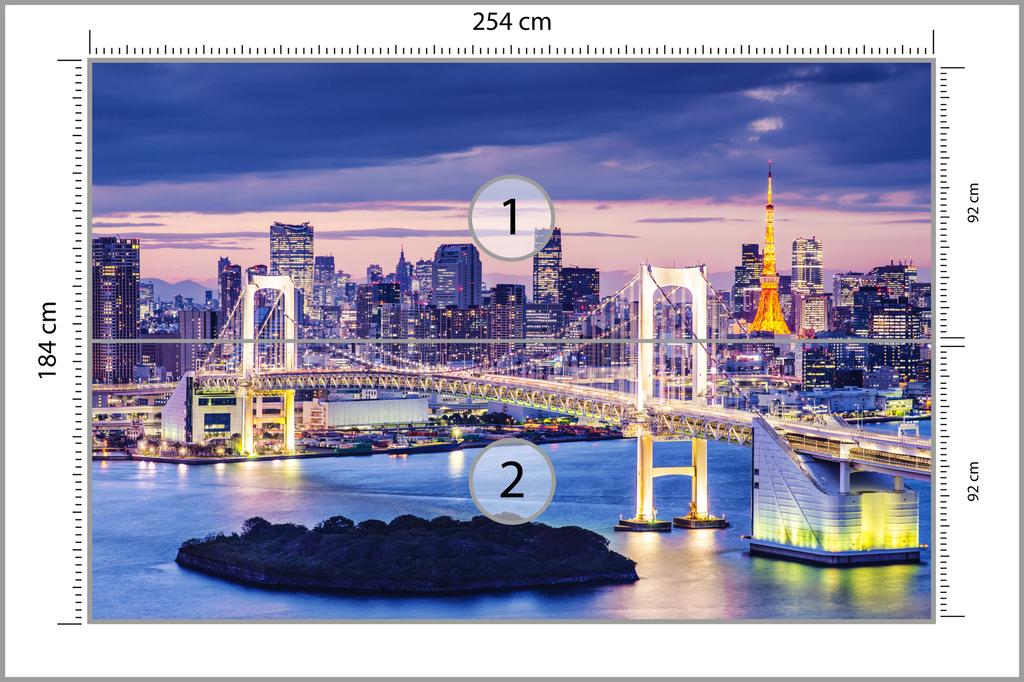 Photomural Rainbow Bridge In Tokyo  Structural Vinyl 254x184