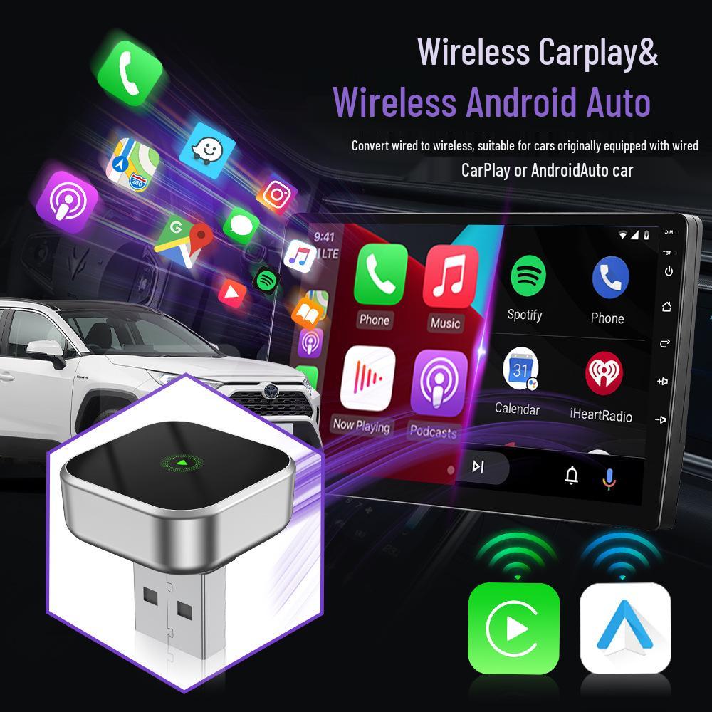 Dual-Function Wired to Wireless CarPlay Box for Apple & Android Auto