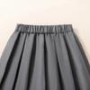 Teenage Girls Pleated Skirt Casual Grey School Skirt for Kids 2026 Spring Summer Simple Stylish Versatile A-line Short Skirt