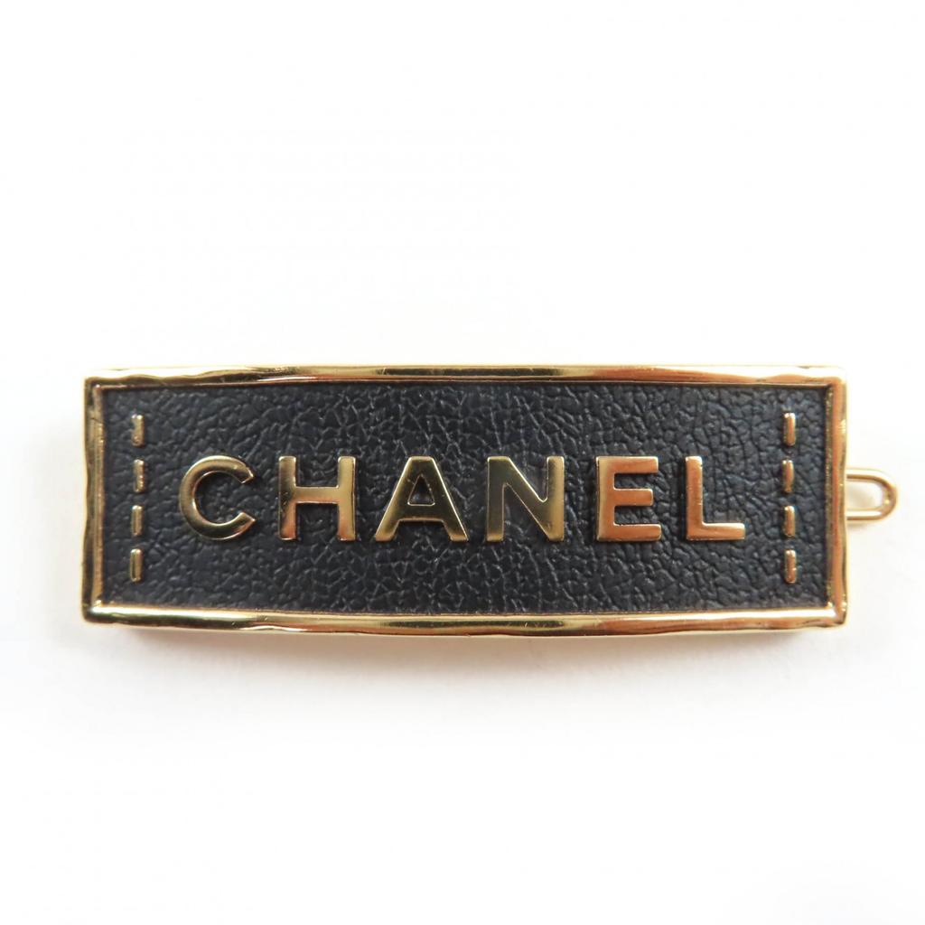 Toller CHANEL Haarschmuck Logo-Design Haarspange Haarspange Schwarz A23S ABA781 Gebraucht