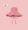 Women's Korean Checkered Wide Brim Fisherman Hat with Butterfly Tie for Summer Sun Protection