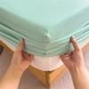 3PCS Bedding Set Fitted Bed Sheet With Elastic Band Solid Color Mattress Covers Protector For Single Double King Beds Single Double King Queen Beds
