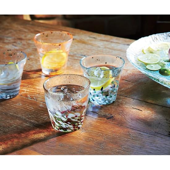 ADERIA Tsugaru Vidro Hyoka Gold-Leaf Rock Glass, Yu (Sunset), 300ml, Made In Japan, In Dedicated Woo