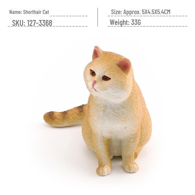 Seashell Cat Figurine: Realistic Kitten Toy Model