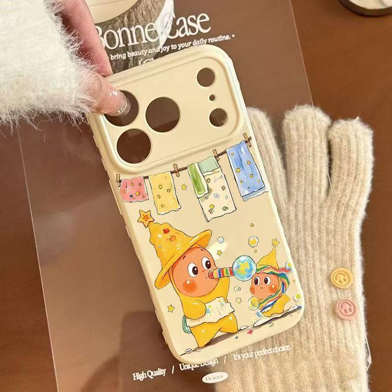 

Heart Case for Apple 17 Pro Max: Cute Cartoon Star Design, Fits Apple 16/12/11 iPhone 14
