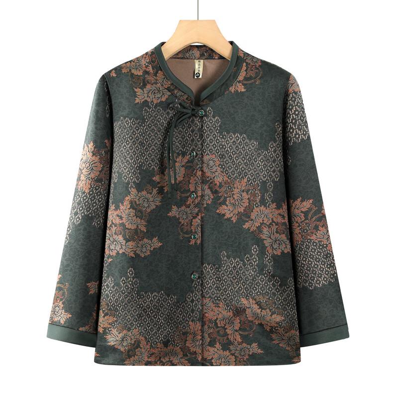 Retro Blumen Langarmhemd für ältere Frauen