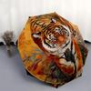 1pc Tiger Artwork Circular Design Umbrella with Plastic Handle,Suitable for All Seasons Umbrellaptys26081
