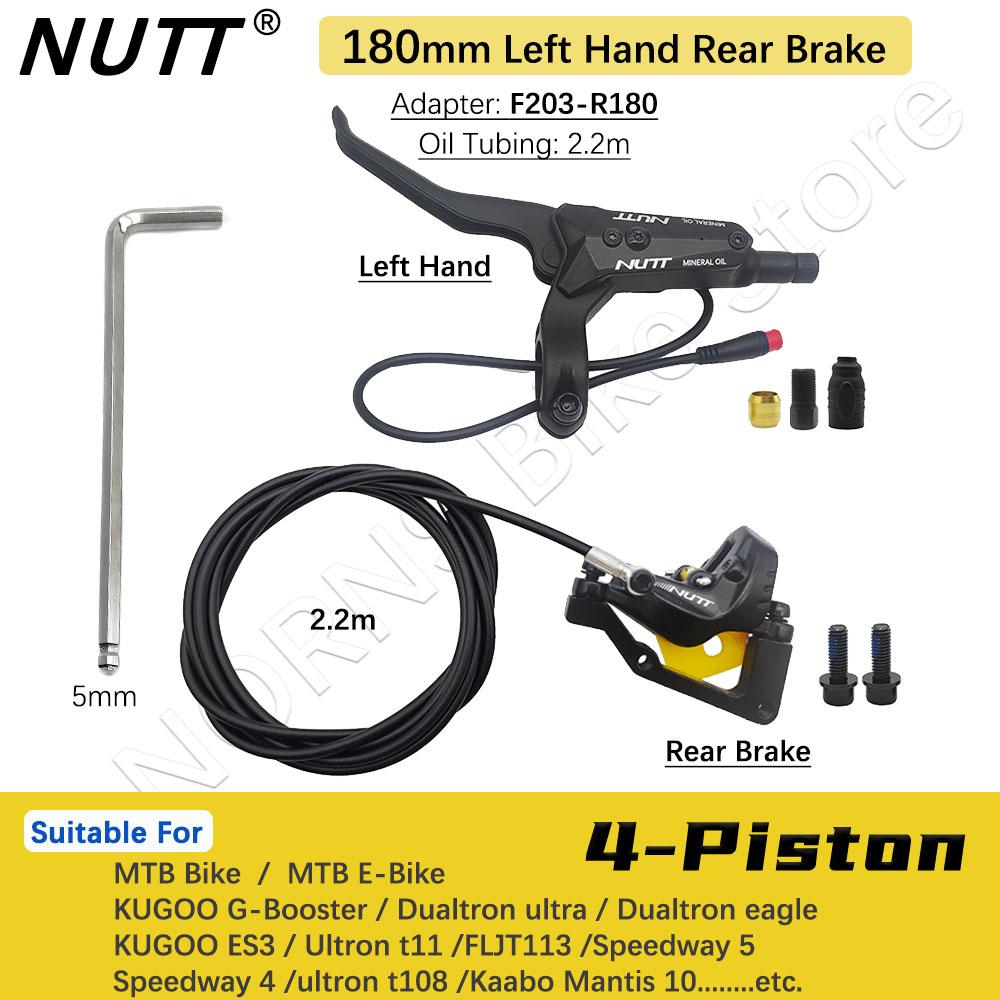 NUTT 4 Piston Y-5 Electric E-Bike Scooter Disc Brake Hydraulic Bicycle 140 160 180 Rotor For A5-D KUGOO Dualtron Kaabo Mantis