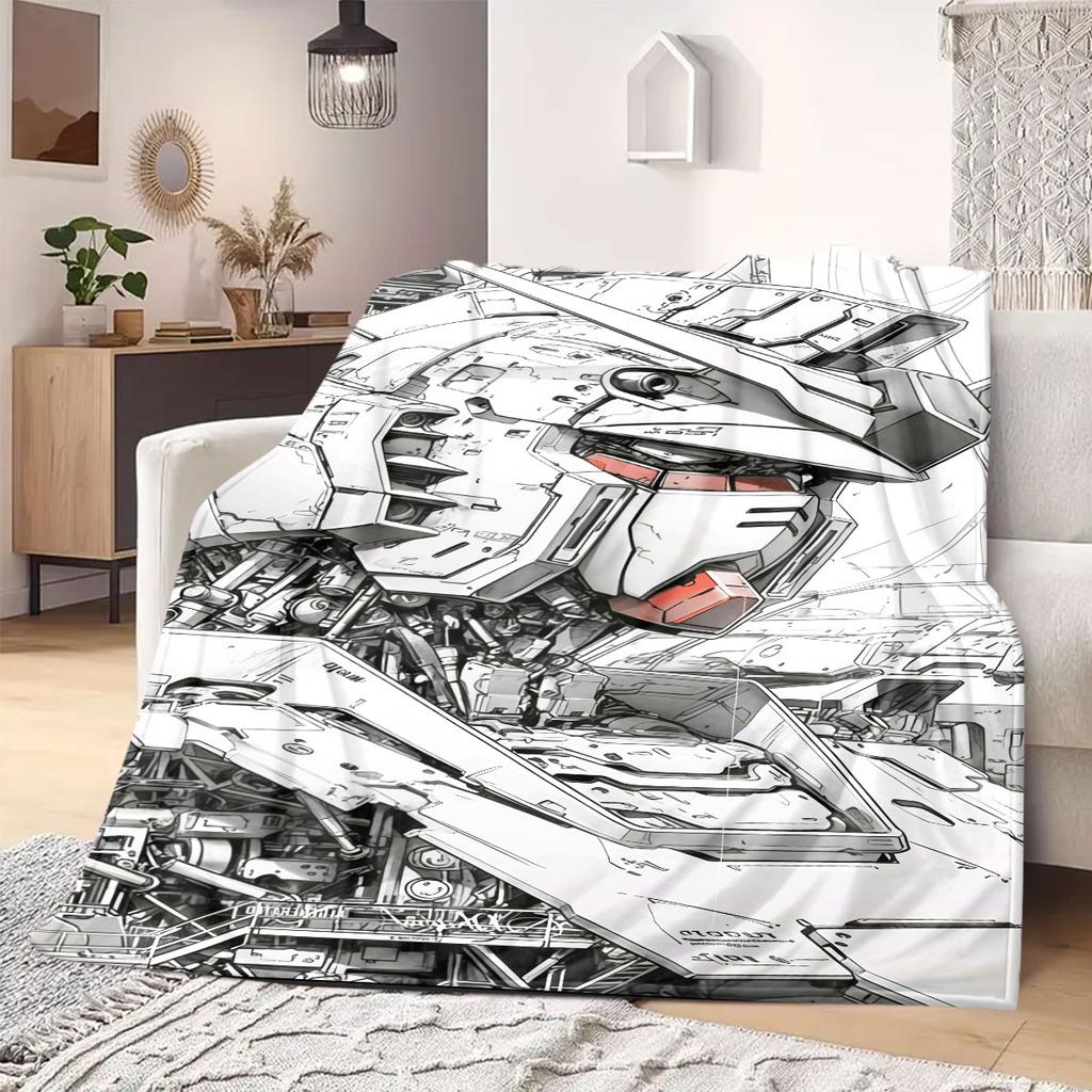 Gundam RX-93 Nu Flannel Blanket Warm,Comfortable,Suitable for Bedrooms,Sofas,Beds,Chairs,Picnics,Travel