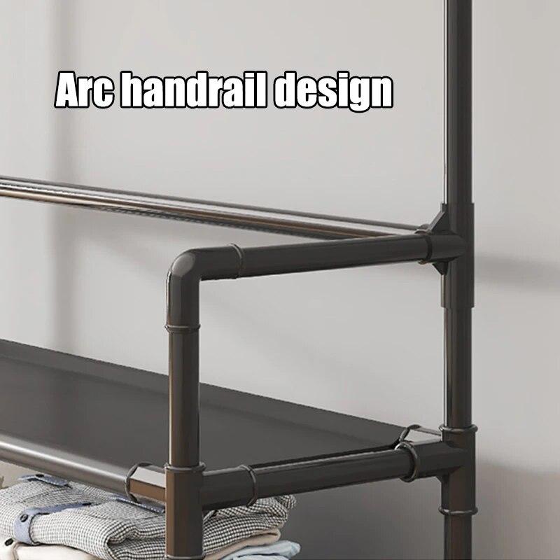 Five Layer Shoe Rack Simple Shoe Rack Integrated Storage Rack Household Shoe Rack Multifunctional Clothes Rack Coat Rack 2-piece