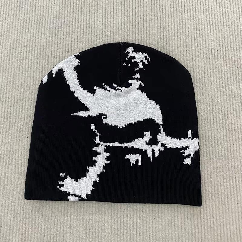 Y2K Herbst- und Winter-Paar Jacquard Strick warme Mütze für Männer und Frauen