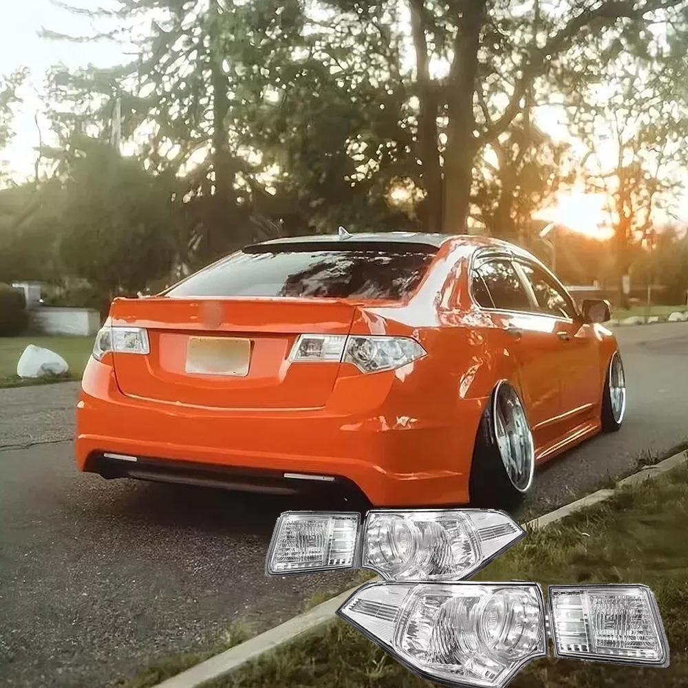 Crystal Clear Lens Brake Tail Lights Turn Signal Cover For TSX CU2/CW2 09-14