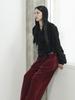 MUSE BY ROSE Maren Matte Velvet Wide Pants (Red)
