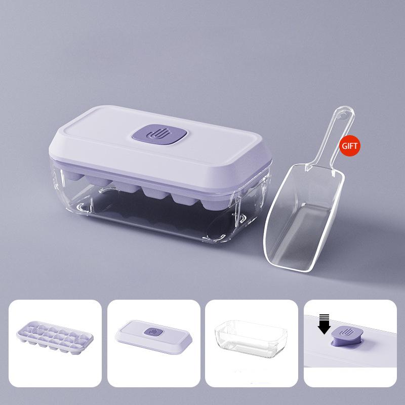 Forma na 18/32 kostek ledu s víkem, lopatkou a úložným boxem, vyjmutí jedním kliknutím, výrobník ledu, DIY, koktejlové nástroje na whisky