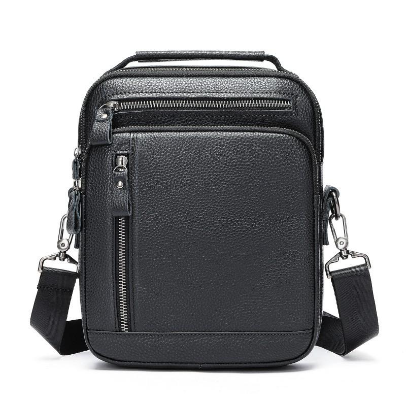 New Genuine Leather Men s Shoulder Bag With Large Capacity Top Layer Cowhide Retro Casual Crossbody Men