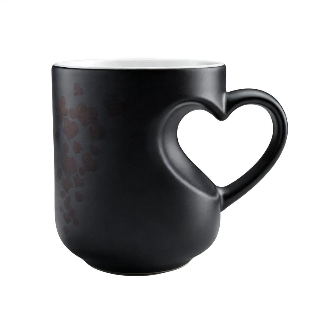 Heat Sensitive Color Changing Magic Mug with Romantic Heart Handle Gift for Birthday Anniversary Valentine's Day Coffee Cup
