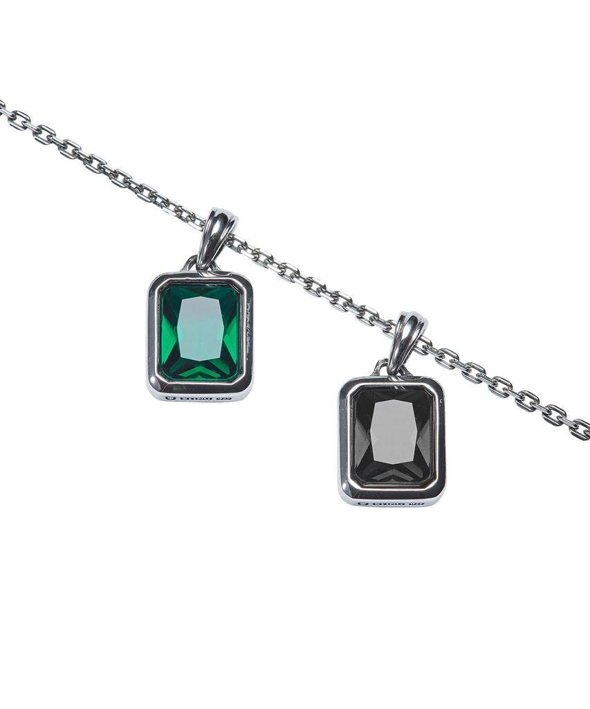 Sting925 Green Emerald Cut Pendant