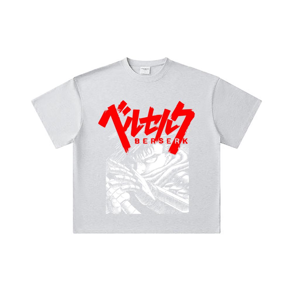 260 GSM Double Yarn 32 Count 100% Cotton Berserk V13 Print Unisex Heavy Cotton T Shirt… More