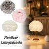 Soft Decorative Feather Lamp Shade Nordic Style Pendant Light Shade  Bedside Table Lamp