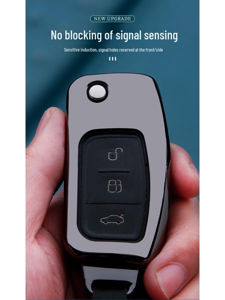 Ford Key Fob Case for Ecosport, Focus, Mondeo, Edge, Escort, Fiesta, and Kuga.