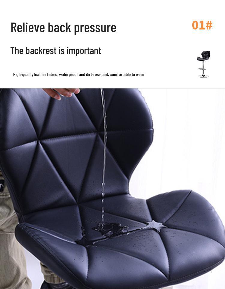Adjustable Swivel Bar Stool with Backrest - Modern High Stool for Home or Salon