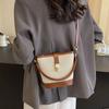 1Pc  Popular Bucket Bag Women's Messenger Bag Korean Niche Versatile Retro Canvas Handbag Messenger Bag