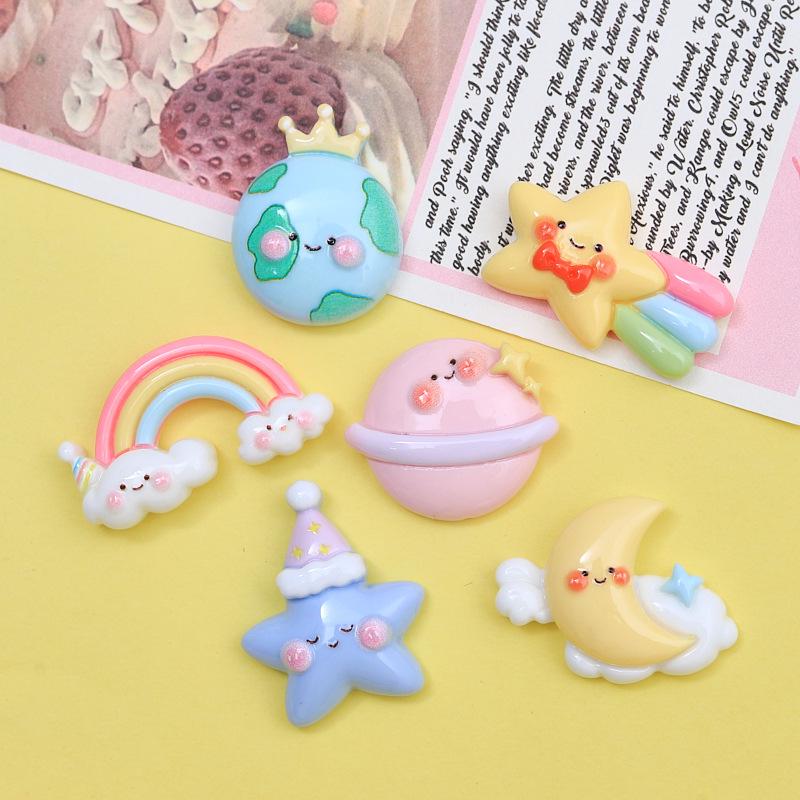 Creative Resin Cloud Rainbow Shoe Buckle & Hair Clip DIY Accessories
