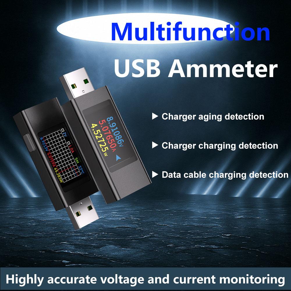 KWS-MX23 USB-Tester High Definition 1,06 Zoll IPS-Display Spannung Strom Leistungsmesser Voltmeter Amperemeter DC 4-30V 0-8A