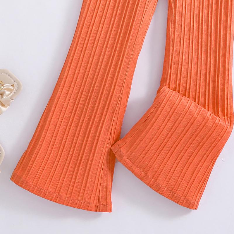 Μόδα για κορίτσια Καλοκαιρινό Παιδικό Κομψό Αμάνικο Top Casual Παντελόνι Κοστούμι δύο τεμαχίων