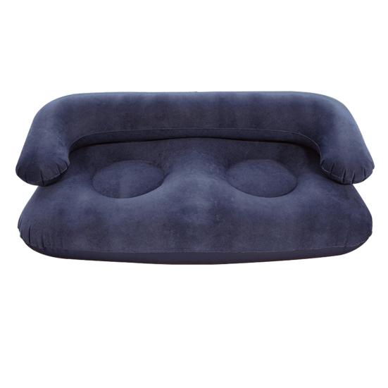Huaqianguhh Inflatable Flocked Sofa for Adults, Heavy Duty Blow-up Lounge Chair, Single Double Air Couch Indoor Outdoor Living Room