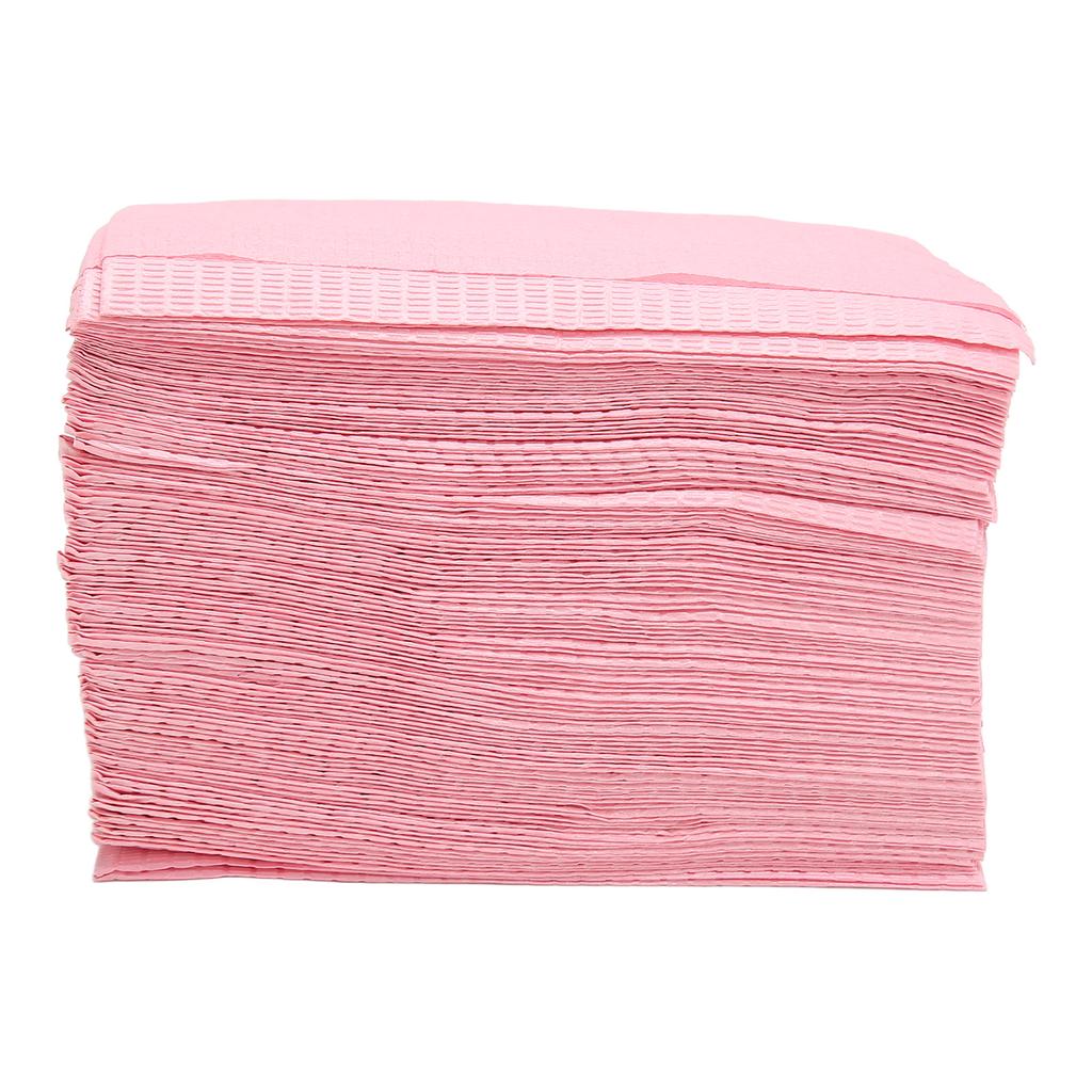 125Pcs Dental Bibs Disposable Waterproof Absorbent Tattoo Bib for Body Cover Pink