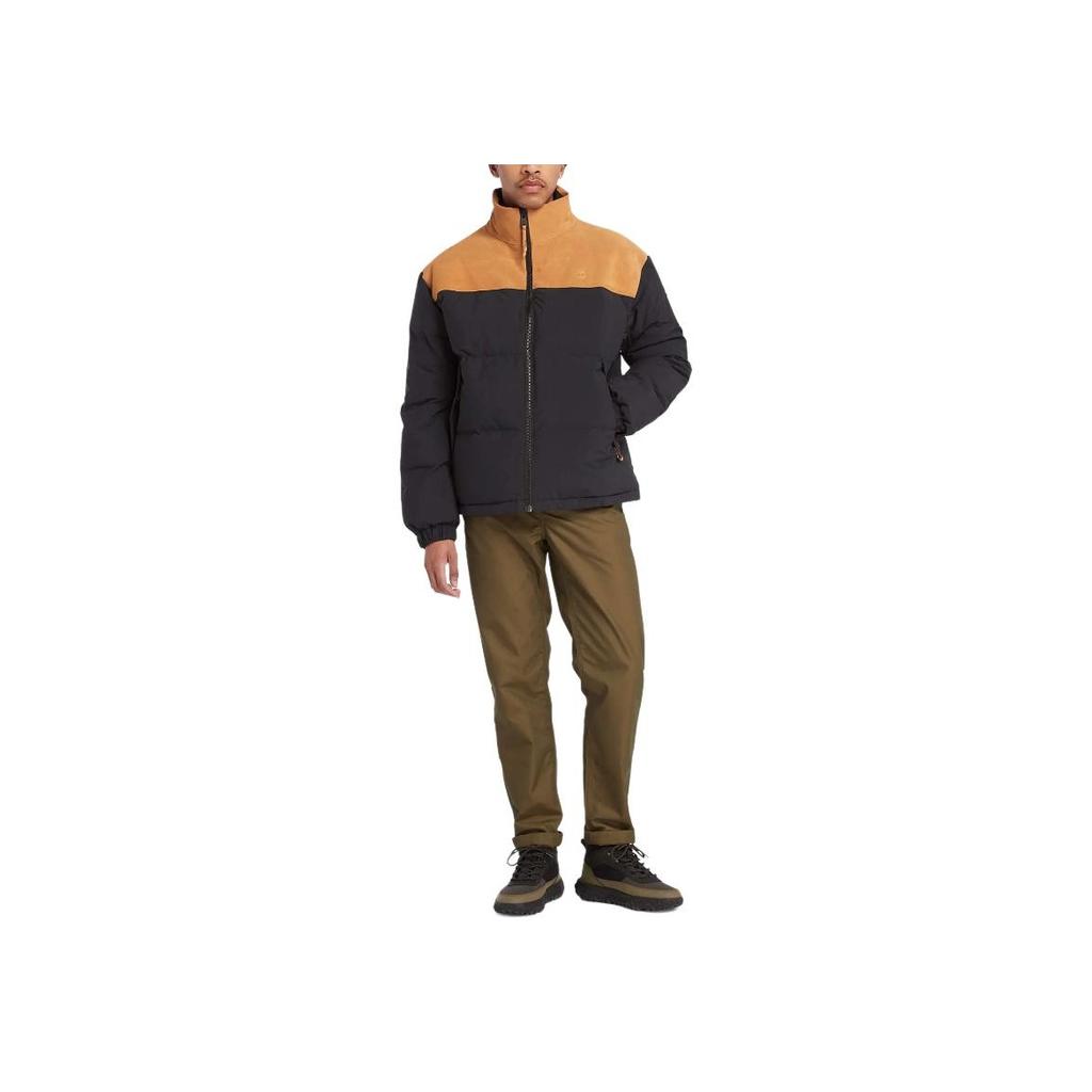 Timberland Color Block Stand Collar Zip Long Sleeve Jacket Men Jacket Black TB0A6G2N001