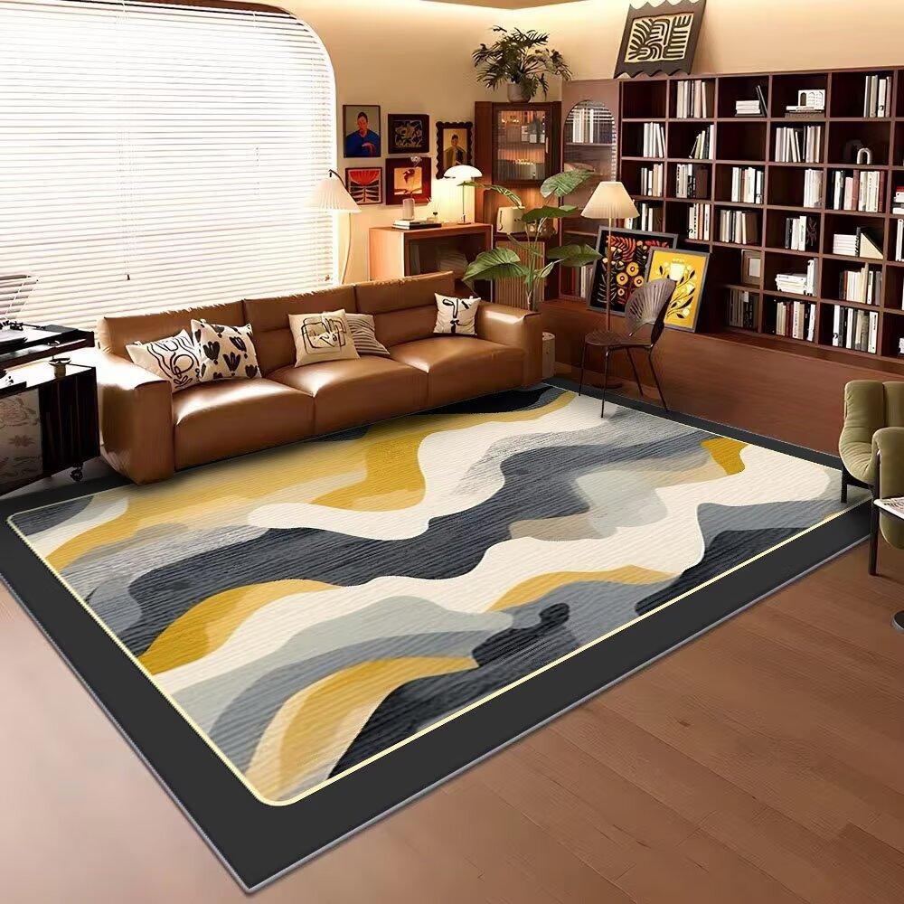 Modern Abstract Art Large Living Room Carpet Geometric Decoration Home Sofa Plush Rugs Bedroom Bedside Non-slip Soft Floor Mat
