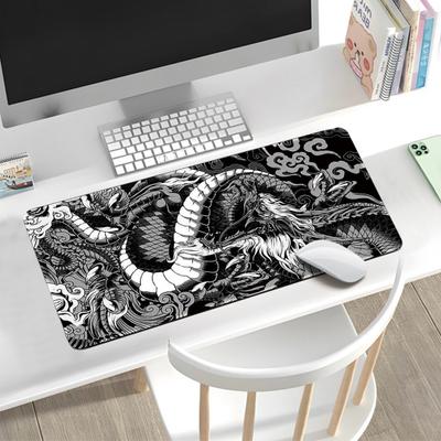 Mauspad für Desktop-Computer, durchsichtiger Drachendruck, rutschfeste Textur, Laptop-Schreibtischunterlage, Schutz für das Büro