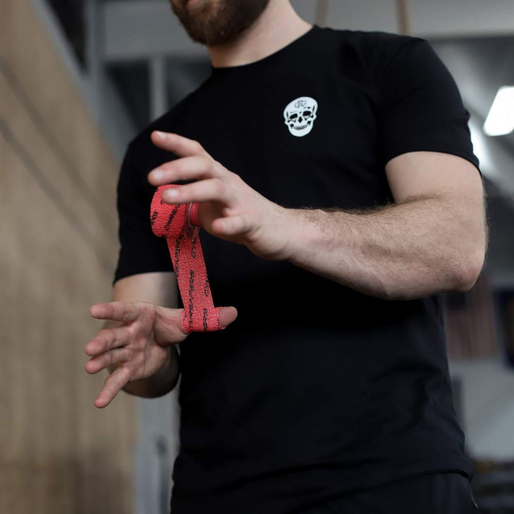 Gymreapers Weightlifting Adhesive Thumb Elastic Athletic Tape for Grip Olympic Cross Hook 3 Red Tape, & Protection, Lifting, Training, Powerlifting,
