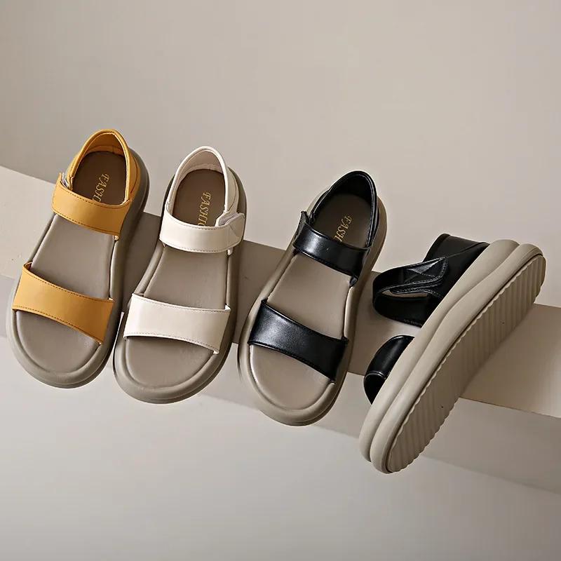 Fashion 2025 Summer New Retro Fashion Round Head Open Toe Sexy Thick Bottom Simple and Versatile Comfortable Casual Women's Sandals