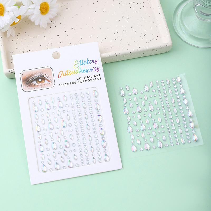 Diy Face Jewelry Sticker Diamond Gemstone Eye Shadow Sticker Holiday Party Jewels Decoration Body Makeup Nail Art Adhesive Kids